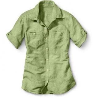 Eddie Bauer Linen/Cotton Roll Sleeve Camp Shirt, Palm XXL