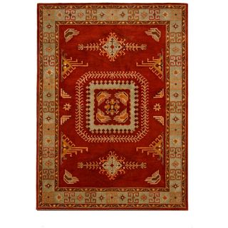  Tufted Tempest Red/Olive Green Area Rug (8 x 11)