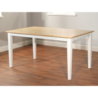 Large Shaker Dining Table in White and Natural