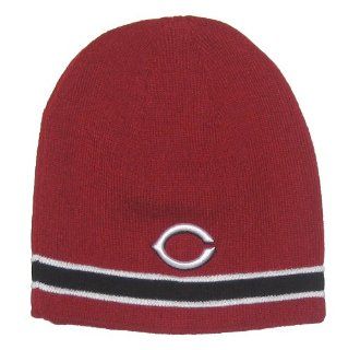 Cincinnati Reds MLB Red & Black Stripe Knit Beanie Hat