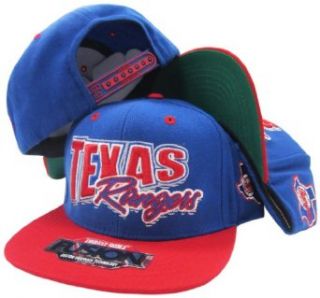 Texas Rangers Blue/Red Fusion Angler Snapback Hat / Cap