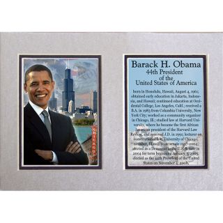 Barack Obama Double Matted Chicago Photo Print Today $9.59