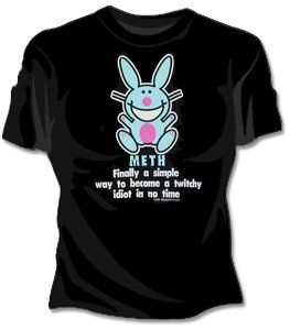Happy Bunny Meth Twitchy Idiot In No Time T Shirt #24