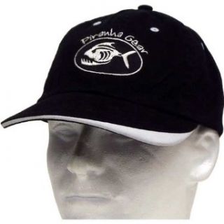 Piranha Gear Baseball Hat   Black and White Clothing