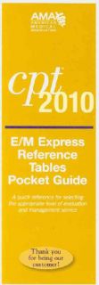 CPT 2010 E/M Express Reference Tables Pocket Guide (Cards)