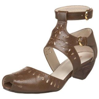 Cutout Ankle Peep Toe Pump,Dark Taupe,37 EU (US Womens 7 M) Shoes