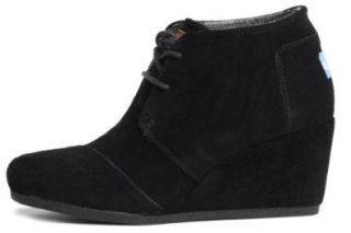 Suede Desert Wedges, Size 11 B(M) US, Color Black Woolen Shoes
