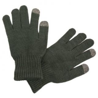 Gray Mens Texting Touch Screen Acrylic Knit Gloves