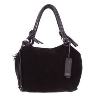 GIANNI CHIARINI Italian Made Black Suede Designer Handbag