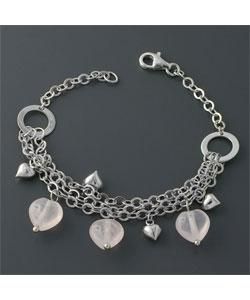 Rose Heart Silver Charm Bracelet (China)