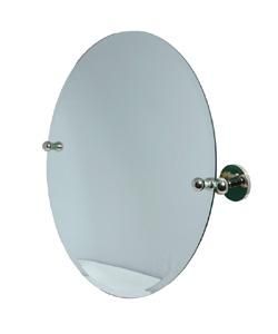 Round Bathroom Tilt Wall Mirror with Beveled Edge