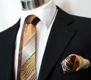 Steven Land Necktie with Contrast Knot, 100% Silk, Brown
