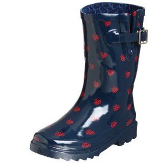 Toddler/Little Kid Ladybug Party Rain Boot,Navy,8 M US Toddler Shoes