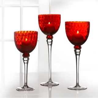 Fifth Avenue Crystal Monaco Red Candle Holders (Set of 3) Today $44