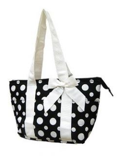 Darling Polka Dot Insulated Lunch Bag Black White