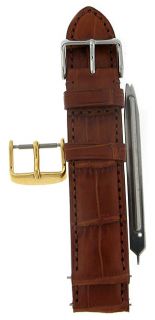 Brown Alligator 20 mm Strap with Extra Buckle