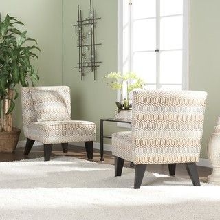 Bella Slipper Chairs with Pillows (Set of 2)