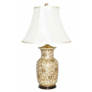 Cream Round Porcelain Jar Table Lamp