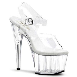 inch Stiletto Heel Platform Slide With Rhinestones Clear/Clear Shoes