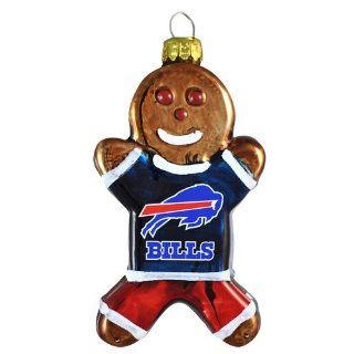 NFL Buffalo Bills Blown Glass Gingerbread Man Ornament