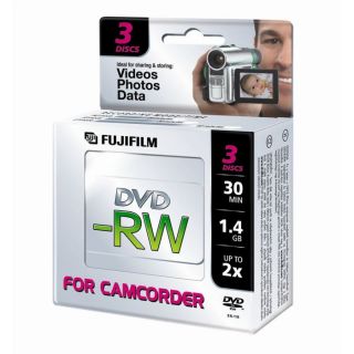 Pack de 3 DVD RW de 30 minutes, 8cm pour camescopes.