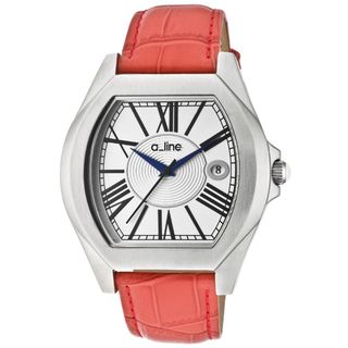 line Womens Adore Red Genuine Leather Watch