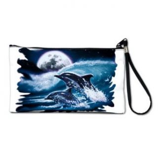 Artsmith, Inc. Clutch Bag Purse (2 Sided) Moon Dolphins