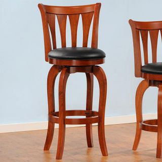 Style Red Oak Slat back Swivel 29 inches Pub Chair