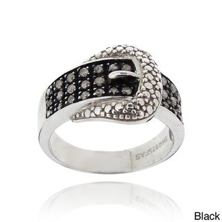 DB Designs Sterling Silver 1/4ct TDW Diamond Buckle Ring