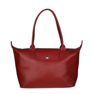 Longchamp Veau Foulonne Red Leather Tote Bag