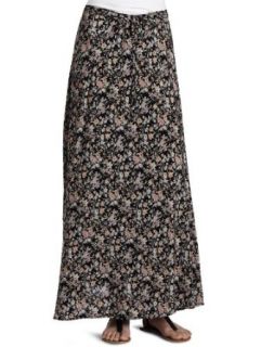 Winter Kate Womens Health Maxi Skirt, Black Multi Floral