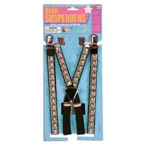 80s Studded Suspenders   Black Accessory Clothing