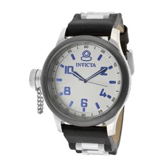 Invicta Mens Signature/Russian Diver Black Genuine Leather Watch