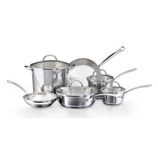Tulip Shaped Stainless Steel 10 piece Cookware Set