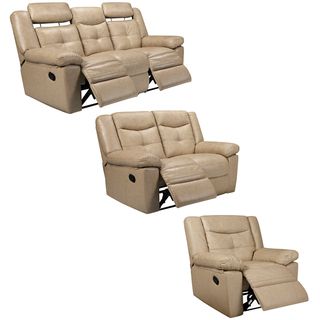Cove Taupe Italian Leather Reclining Sofa, Loveseat and Recliner Chair
