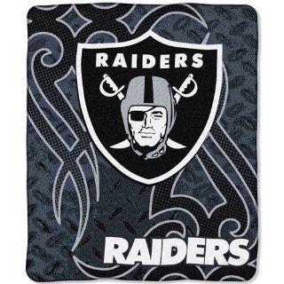 Oakland Raiders Royal Plush Raschel NFL Blanket (Tattoo