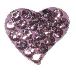 Sterling Silver Light Purple Crystal Heart Earrings