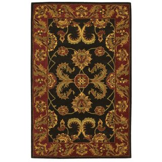 Hand tufted Caspian Black Wool Rug (5 x 8)