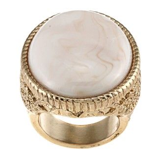 Goldtone Created Moonstone Oval Fashion Ring