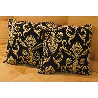 Chenille Corded Elegant Scroll Throw Pillows (Set of 2)