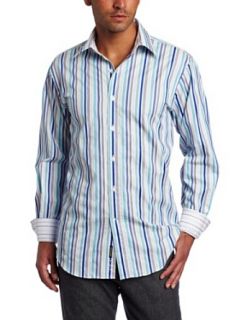 Report Collection Mens Stripe and Polka Dot Button Down