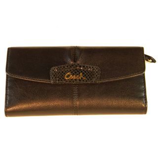 Coach Ashley Brown Leather Checkbook Wallet