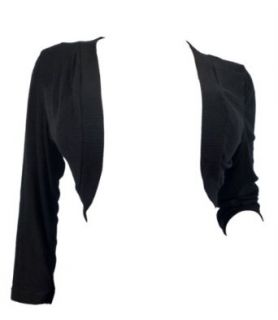 Plus Size Black 3/4 Sleeve Cropped Bolero Shrug Clothing