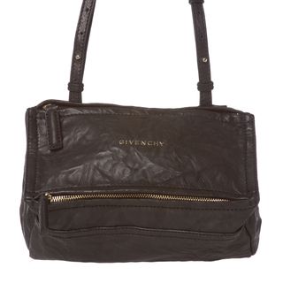 Givenchy Pepe Pandora Mini Black Crinkle Leather Cross body Bag