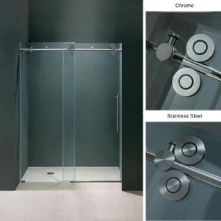 VIGO 72 inch Frameless Shower Door 3/8 Sliding Shower Door