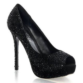 Peep Toe Pumps Black Silver Womens Sexy High Heel Shoes Shoes