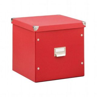 Boite de rangement carton 35 l   rouge   En forme de cube, cette boite