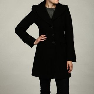 Jessica Simpson Womens Black Embellished Button Coat FINAL SALE