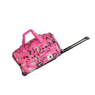 Rockland Deluxe 22 inch Pink Las Vegas Carry On Rolling Duffle Bag