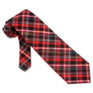 Red Cotton Tie  Rainbow Sparkle Plaid Necktie Clothing